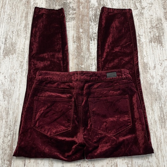PAIGE Burgundy Wine Velvet Verdugo Ankle Pants - Picture 2 of 10